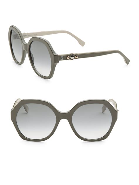 fendi oval 56mm sunglasses|fendi hexagon sunglasses.